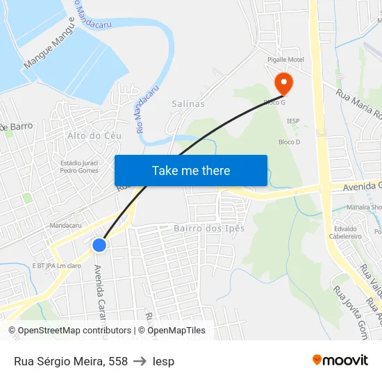 Rua Sérgio Meira, 558 to Iesp map