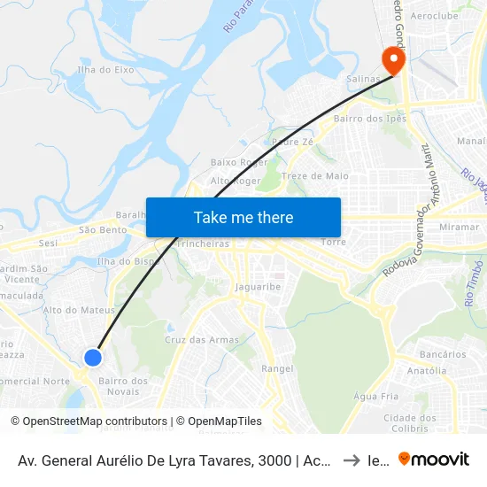 Av. General Aurélio De Lyra Tavares, 3000 | Acesso Oeste to Iesp map