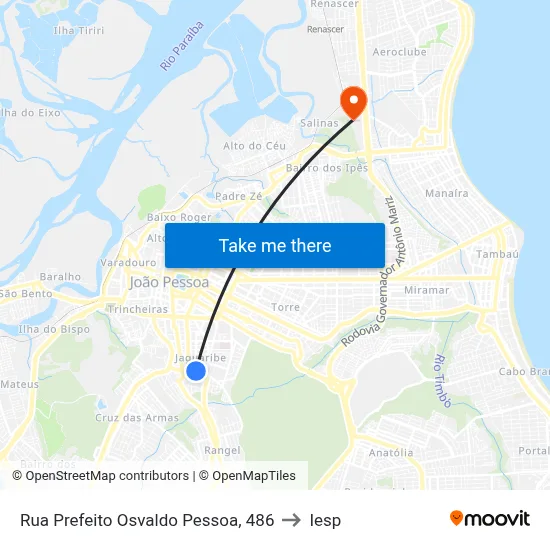Rua Prefeito Osvaldo Pessoa, 486 to Iesp map