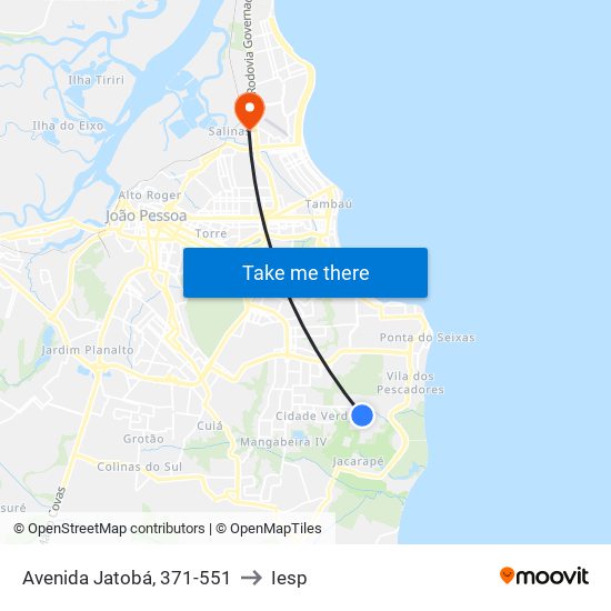 Avenida Jatobá, 371-551 to Iesp map