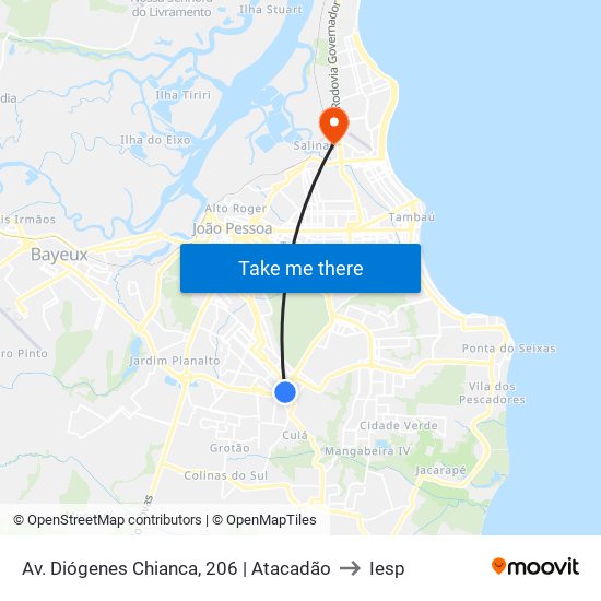 Av. Diógenes Chianca, 206 | Atacadão to Iesp map
