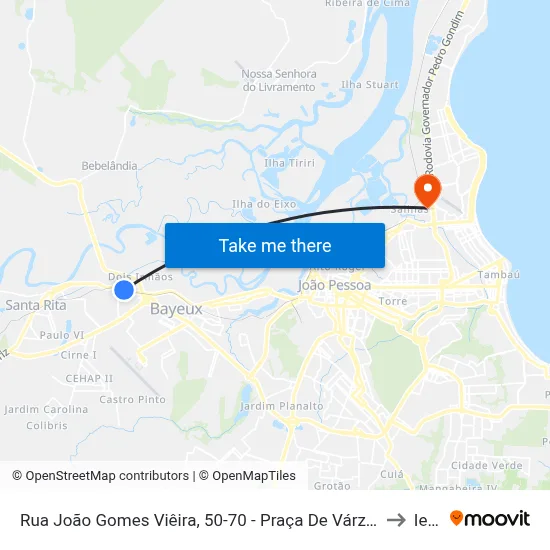 Rua João Gomes Viêira, 50-70 - Praça De Várzea Nova to Iesp map