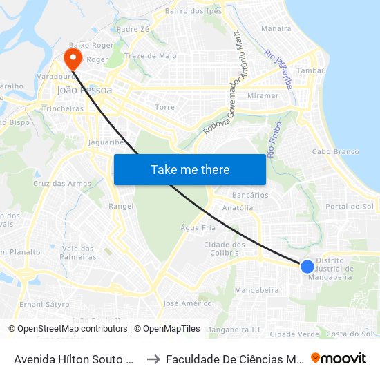 Avenida Hílton Souto Maior, 4193-4219 to Faculdade De Ciências Médicas Da Paraíba map