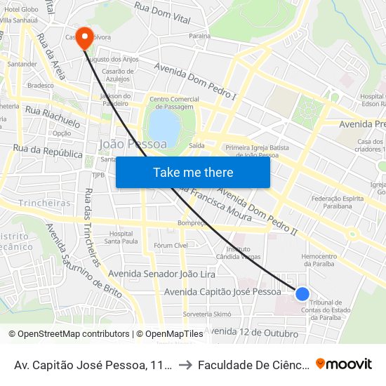 Av. Capitão José Pessoa, 1148 | Hospital Napoleão Laureano to Faculdade De Ciências Médicas Da Paraíba map