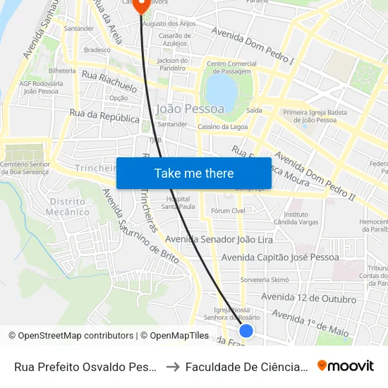 Rua Prefeito Osvaldo Pessoa, 352 - Rosa De Saron to Faculdade De Ciências Médicas Da Paraíba map