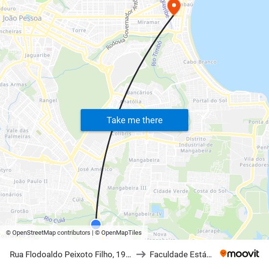 Rua Flodoaldo Peixoto Filho, 1938 to Faculdade Estácio map