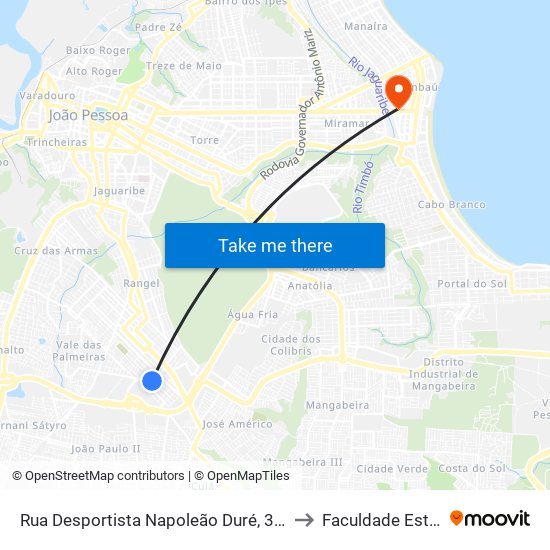 Rua Desportista Napoleão Duré, 362-430 to Faculdade Estácio map