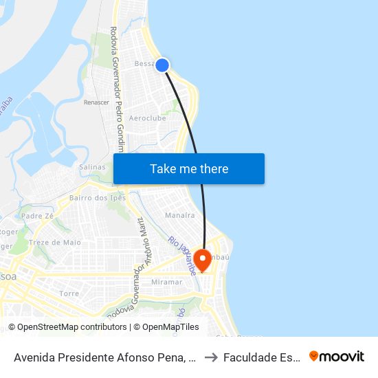 Avenida Presidente Afonso Pena, 575-663 to Faculdade Estácio map