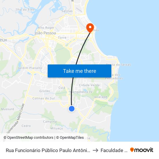 Rua Funcionário Público Paulo Antônio Bastos Portela, 29 to Faculdade Estácio map