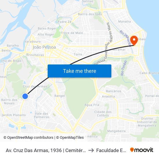 Av. Cruz Das Armas, 1936 | Cemitério São José to Faculdade Estácio map