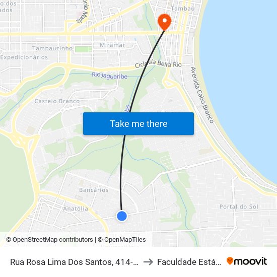 Rua Rosa Lima Dos Santos, 414-422 to Faculdade Estácio map