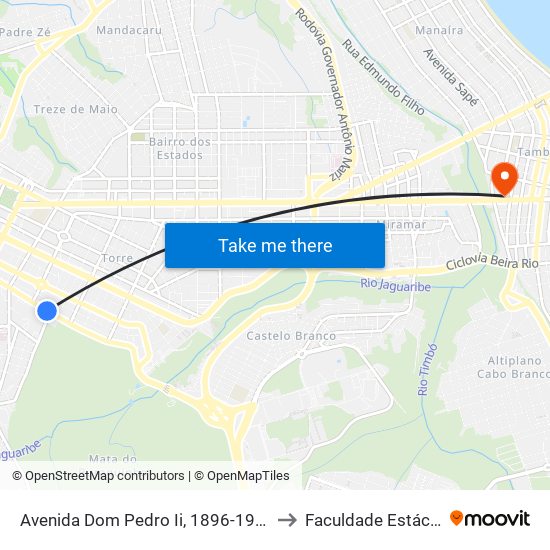 Avenida Dom Pedro Ii, 1896-1920 to Faculdade Estácio map