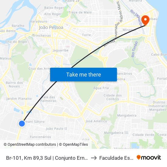 Br-101, Km 89,3 Sul | Conjunto Ernani Sátiro to Faculdade Estácio map