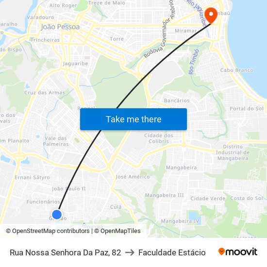 Rua Nossa Senhora Da Paz, 82 to Faculdade Estácio map