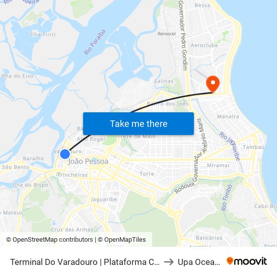 Terminal Do Varadouro | Plataforma C - 02 to Upa Oceania map