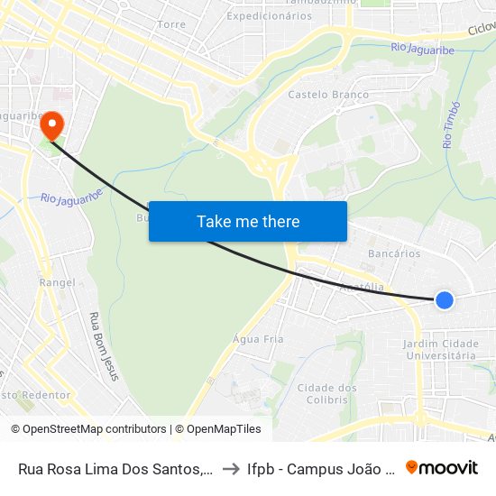Rua Rosa Lima Dos Santos, 414-422 to Ifpb - Campus João Pessoa map