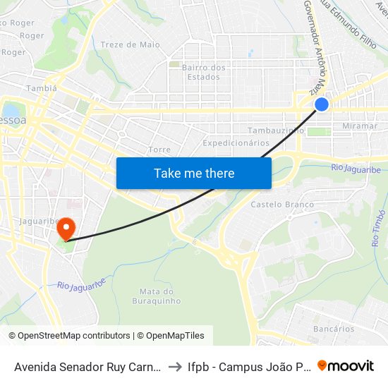 Avenida Senador Ruy Carneiro, 83 to Ifpb - Campus João Pessoa map