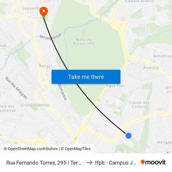 Rua Fernando Torres, 295 | Terminal José Americo to Ifpb - Campus João Pessoa map