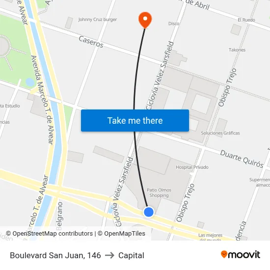 Boulevard San Juan, 146 to Capital map