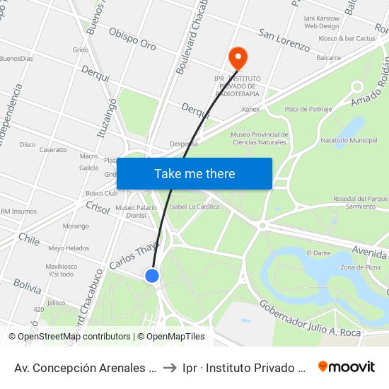 Av. Concepción Arenales (Casi Esq. Chile) to Ipr · Instituto Privado De Radioterapia map