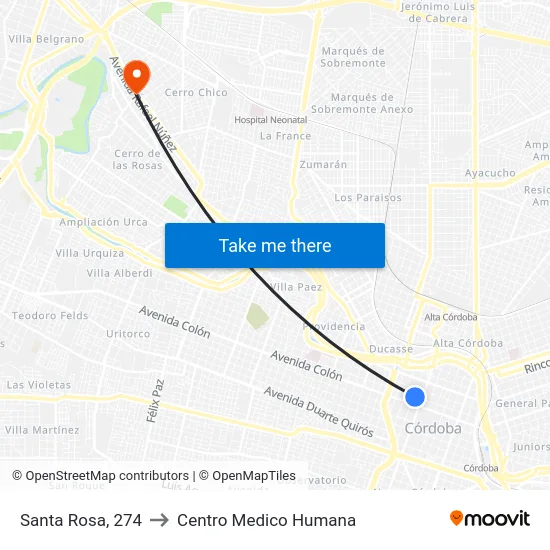Santa Rosa, 274 to Centro Medico Humana map