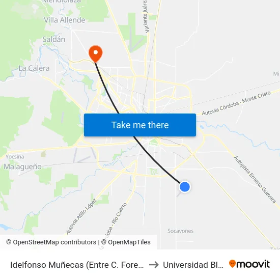 Idelfonso Muñecas (Entre C. Forest Y M. De Obarrio) to Universidad Blas Pascal map