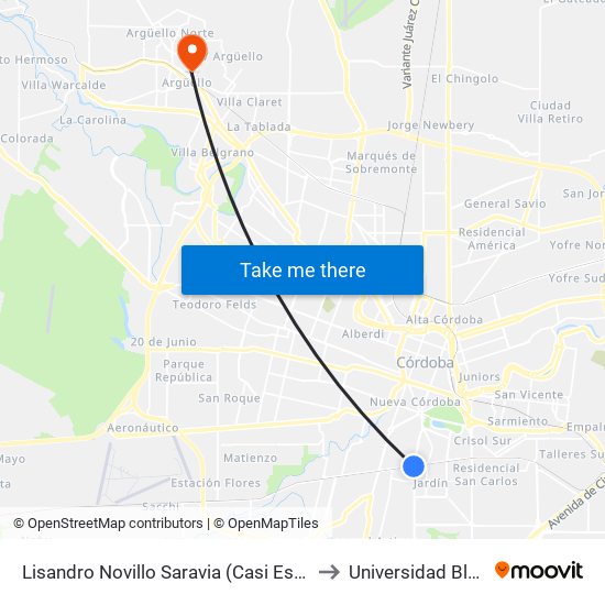 Lisandro Novillo Saravia (Casi Esq. Av. Valparaíso) to Universidad Blas Pascal map