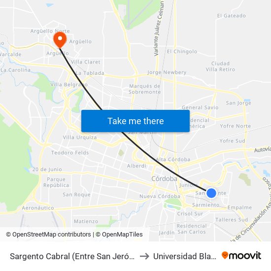 Sargento Cabral (Entre San Jerónimo Y E. Ríos) to Universidad Blas Pascal map