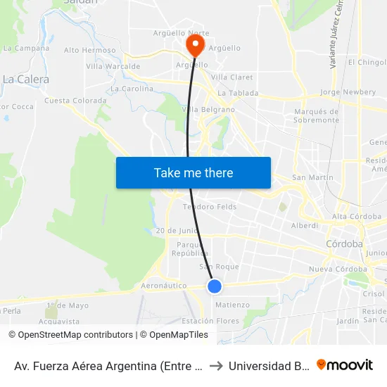 Av. Fuerza Aérea Argentina (Entre A. Abel Y A. Kingsley) to Universidad Blas Pascal map