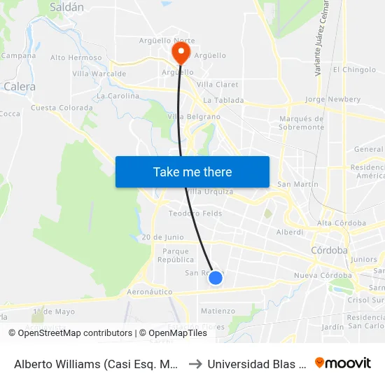 Alberto Williams (Casi Esq. Marie Curie) to Universidad Blas Pascal map
