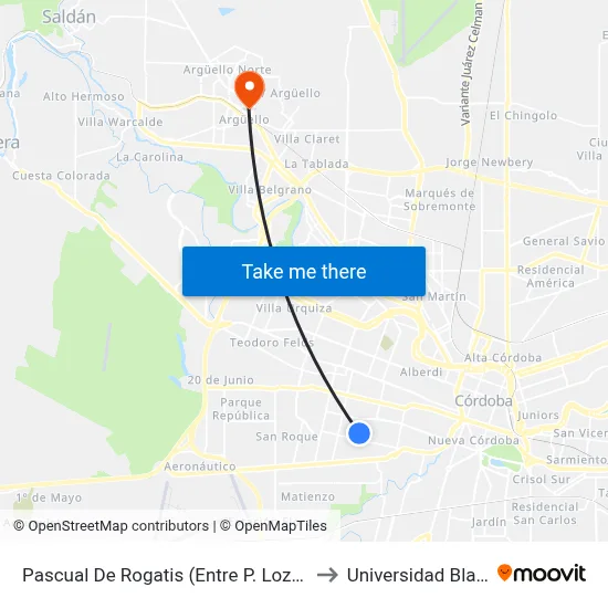 Pascual De Rogatis (Entre P. Lozano Y B. Lafore) to Universidad Blas Pascal map