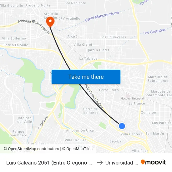 Luis Galeano 2051 (Entre Gregorio Carreras Y Ciudad De Tampa) to Universidad Blas Pascal map