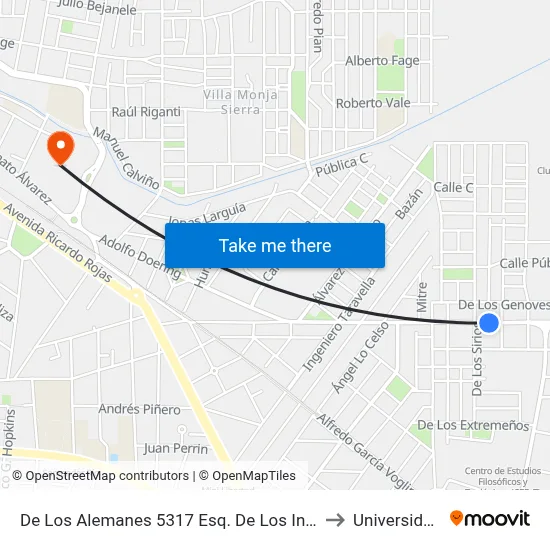 De Los Alemanes 5317 Esq. De Los Ingleses (Entre De Los Sirios Y Los Ingleses) to Universidad Blas Pascal map