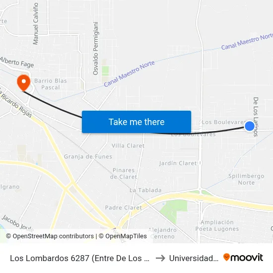 Los Lombardos 6287 (Entre De Los Alemanes Y De Los Genoveses) to Universidad Blas Pascal map