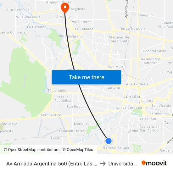 Av Armada Argentina 560 (Entre Las Vegas Y Tirol) Curva Del Ahorcado to Universidad Blas Pascal map