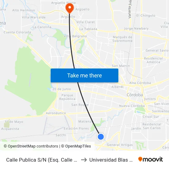 Calle Publica S/N (Esq. Calle Publica) to Universidad Blas Pascal map