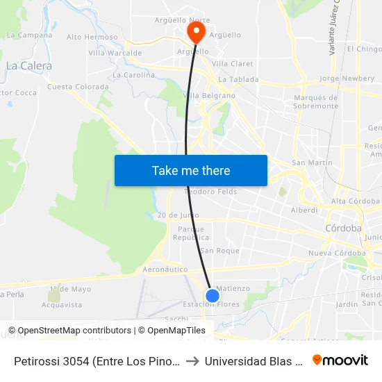 Petirossi 3054 (Entre Los Pinos Y Riga) to Universidad Blas Pascal map