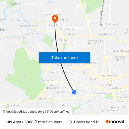 Luis Agote 3068 (Entre Schubert Y Maestro Vidal) to Universidad Blas Pascal map