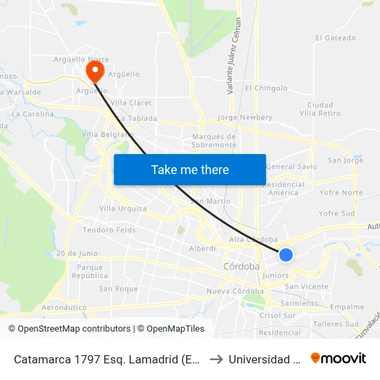 Catamarca 1797 Esq. Lamadrid (Entre Guemes Y Lamadrid) to Universidad Blas Pascal map