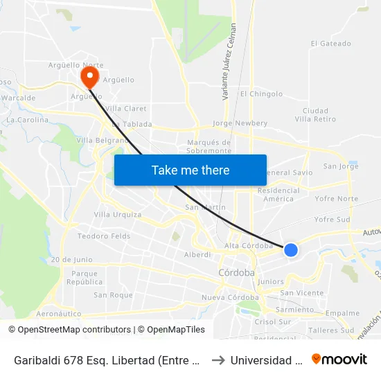 Garibaldi 678 Esq. Libertad (Entre Pasaje Lituania Y Libertad) to Universidad Blas Pascal map
