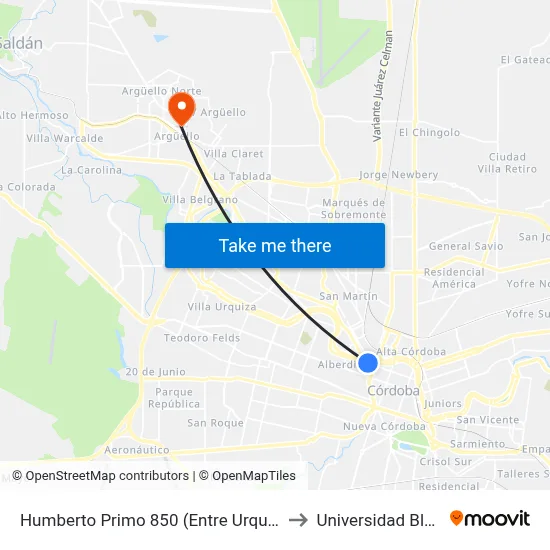 Humberto Primo 850 (Entre Urquiza Y Avellaneda) to Universidad Blas Pascal map