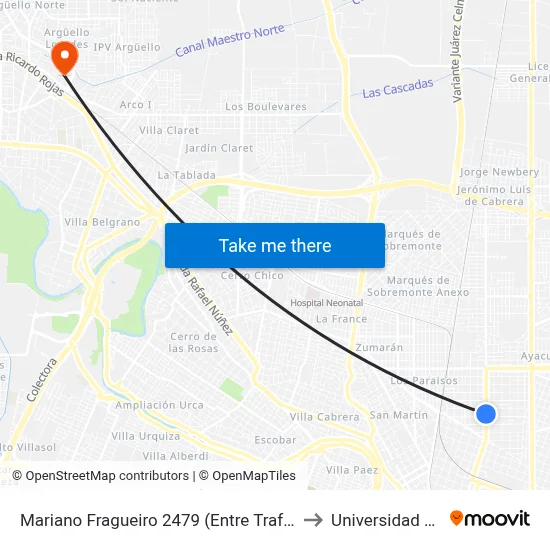 Mariano Fragueiro 2479 (Entre Trafalgar Y Luis Leon Torres) to Universidad Blas Pascal map