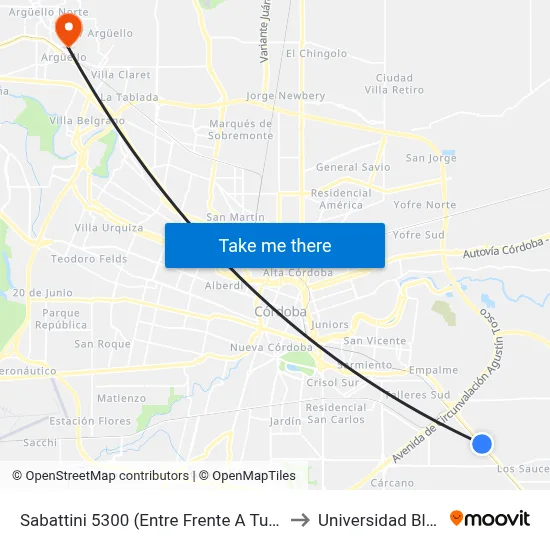 Sabattini 5300 (Entre Frente A Tubos Transelectric) to Universidad Blas Pascal map