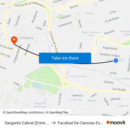 Sargento Cabral (Entre San Jerónimo Y E. Ríos) to Facultad De Ciencias Exactas, Fisicas Y Naturales map