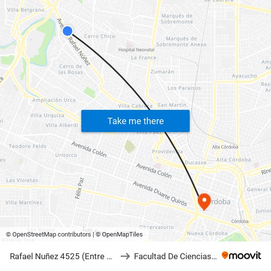 Rafael Nuñez 4525 (Entre Martel De Los Rios Y Manuel Pizarro) to Facultad De Ciencias Exactas, Fisicas Y Naturales map