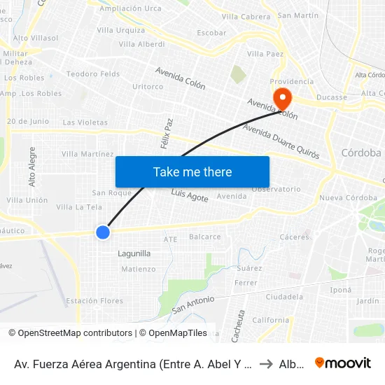 Av. Fuerza Aérea Argentina (Entre A. Abel Y A. Kingsley) to Alberdi map