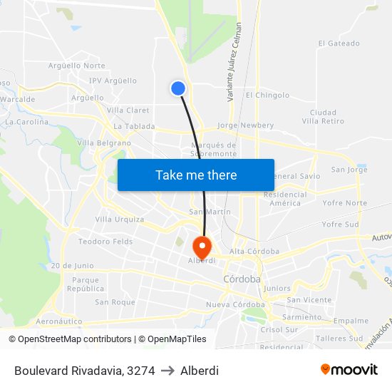 Boulevard Rivadavia, 3274 to Alberdi map