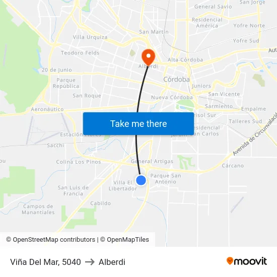 Viña Del Mar, 5040 to Alberdi map