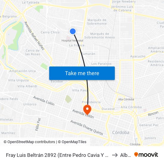 Fray Luis Beltrán 2892 (Entre Pedro Cavia Y Santiago Baravino) to Alberdi map