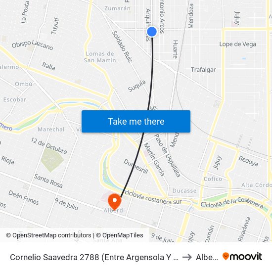 Cornelio  Saavedra 2788 (Entre Argensola Y Góngora) to Alberdi map